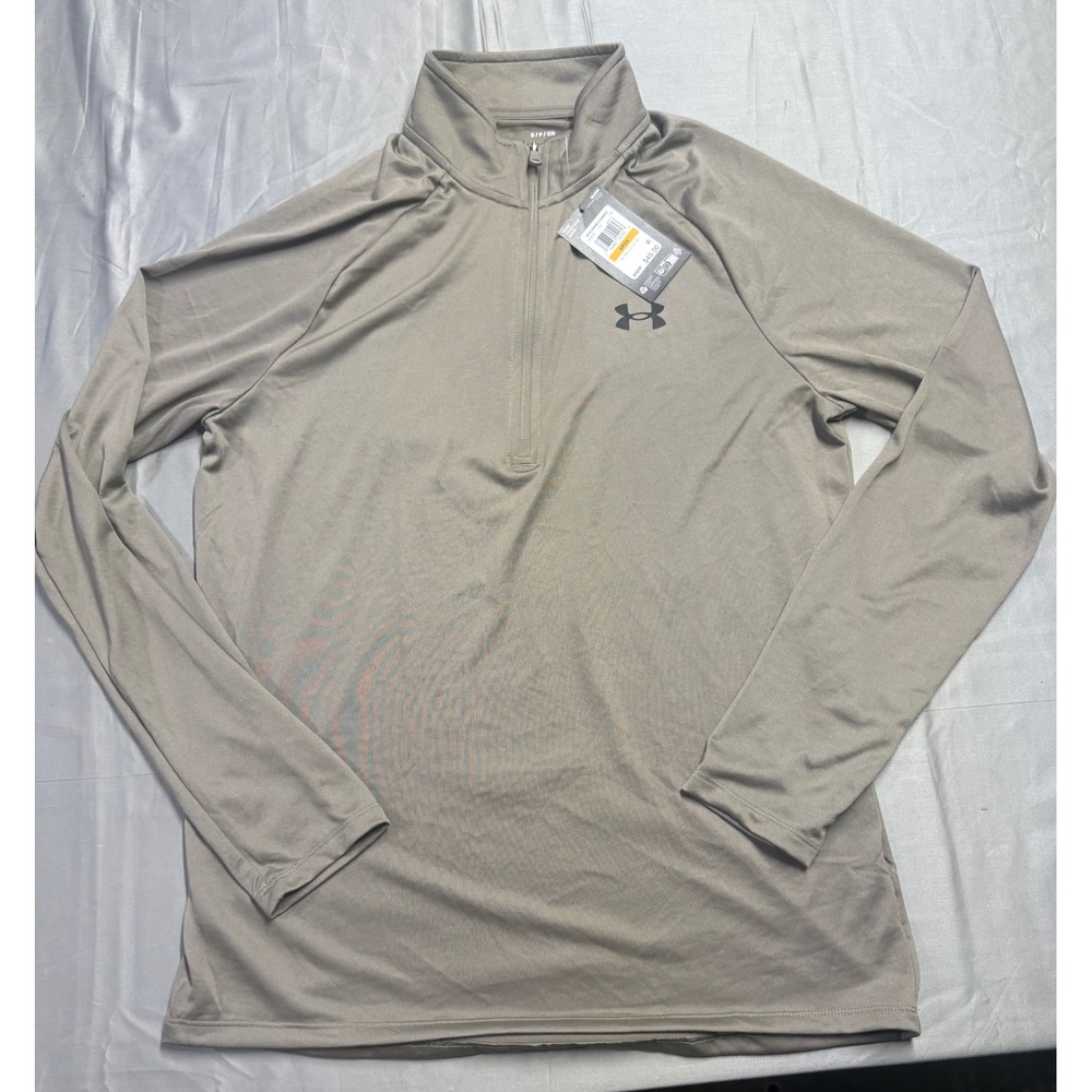 Under Armour Tech 2.0 1/2 Zip Mens Small Khaki Brown Pullover 1328495 NEW